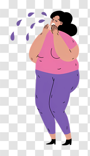 Fat Body - Person In Pink Shirt Crying Transparent PNG