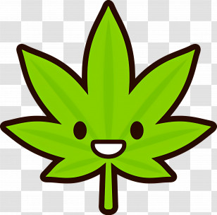 Cannabis Leaf - Cute Green Leaf Cartoon Transparent PNG