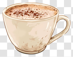 Cappuccino Mug - Warm Coffee Cup With Frothy Top Transparent PNG