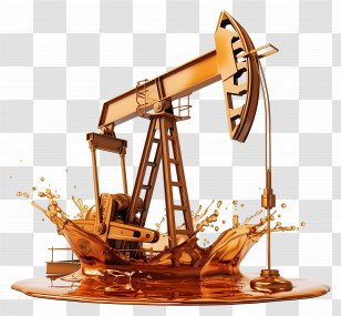 Crude Oil - Industrial Oil Pump With Oil Splash Transparent PNG