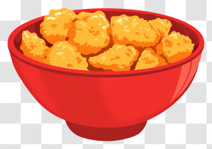 Chicken Nuggets - Crispy Chicken Nuggets In A Red Bowl Transparent PNG