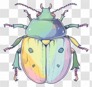 Beetle - Colorful Beetle Illustration Transparent PNG