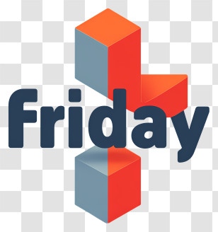 Friday - Modern Friday 3D Logo Transparent PNG