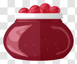 Red Jelly - Red Jar Of Cherry Jam Illustration Transparent PNG