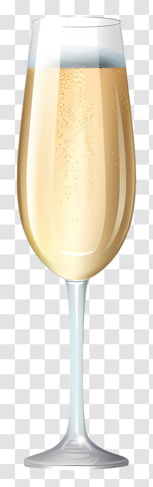 Beer - Elegant Champagne Glass Illustration Transparent PNG