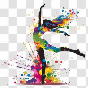 Dancer - Colorful Dance Silhouette With Abstract Vibrancy Transparent PNG