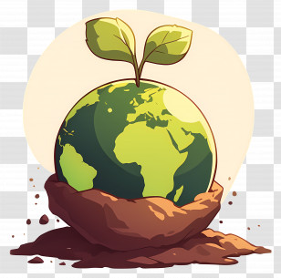 World Soil Day - Green Globe With Sprout For Earth Day Transparent PNG