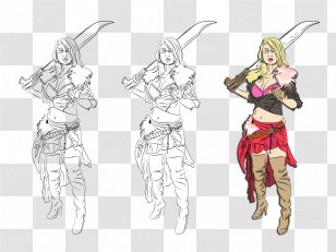 Line Art Drawing Sketch - Deviantart - Auron Transparent PNG