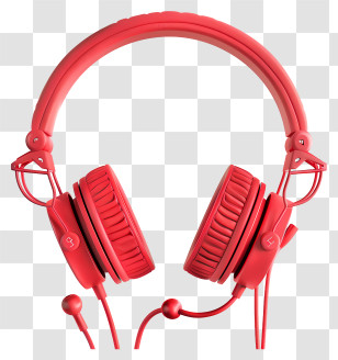 Red Headphones - Bright Red Headphones With Stylish Design Transparent PNG
