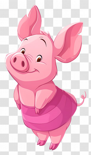 Piglet - Cute Pink Cartoon Pig Transparent PNG