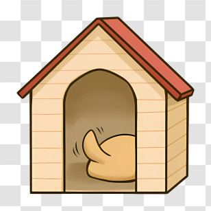 Icon - Dog In Doghouse With Tail Wagging Transparent PNG