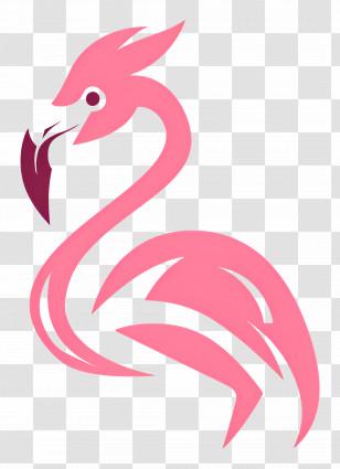 Simple Design - Pink Flamingo Illustration Transparent PNG