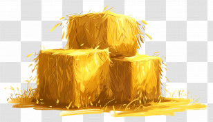 Stack Of Hay - Stacked Yellow Hay Bales Illustration Transparent PNG