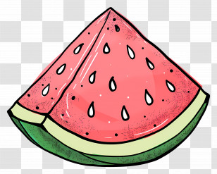 Doodle Watermelon - Watermelon Slice Illustration Transparent PNG