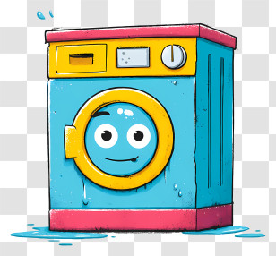 Cartoon Washing Machine - Smiling Washing Machine Cartoon Transparent PNG