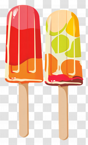 Popsicles - Colorful Ice Cream Popsicles Illustration Transparent PNG