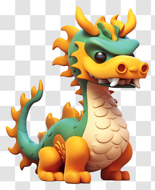 Cartoon Dragon - Cartoon Style Dragon Figurine Transparent PNG