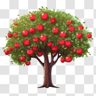 Fruit Apple Tree - Harvest-Ready Apple Tree Transparent PNG