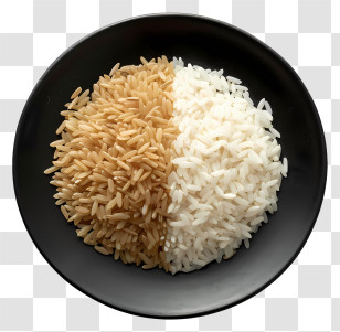 Rice - Bowl Of White And Brown Rice Transparent PNG