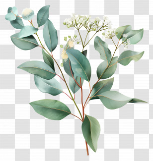 Eucalyptus Flower - Eucalyptus Branch With Leaves Illustration Transparent PNG