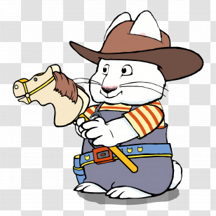 Max Ruby - White Bunny Cowboy Transparent PNG