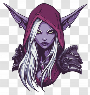 Sylvanas Windrunner - Fantasy Elf Character With Hood And Armor Transparent PNG
