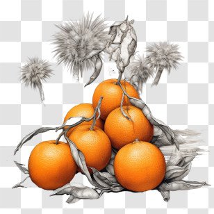 Mandarins - Fresh Oranges On Branch Transparent PNG