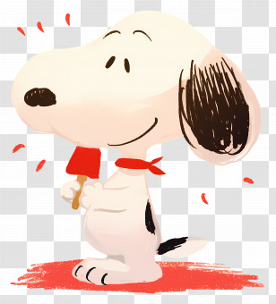 Snoopy Eating Ice Cream - Cartoon Dog With Ice Cream Transparent PNG