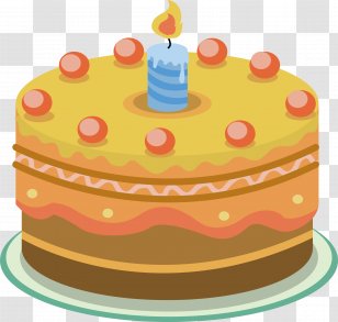 Cream Birthday Cake Tart Torte - Cuisine - Light Candles And Cakes Transparent PNG
