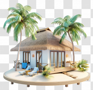 Beach Bungalow - Tropical Beach House Transparent PNG