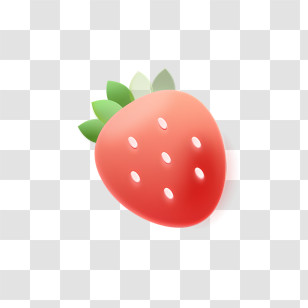 Icon - Illustration Of A Bright Red Strawberry Transparent PNG