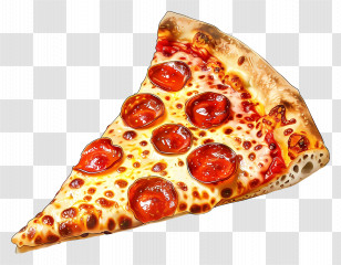 Pizza Slice - Slice Of Pepperoni Pizza With Cheese Transparent PNG