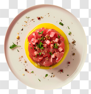 Steak Tartare - Gourmet Dish With Artful Presentation Transparent PNG