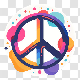 Peace Sign - Colorful Peace Symbol Design Transparent PNG