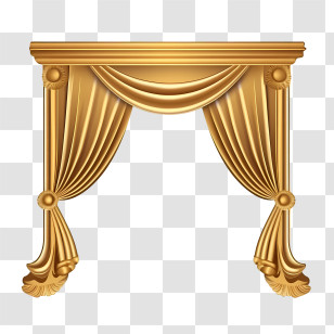Gold Curtain - Golden Curtain Frame For Elegant Decor Transparent PNG