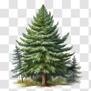 Evergreen Tree - Evergreen Pine Tree Illustration Transparent PNG
