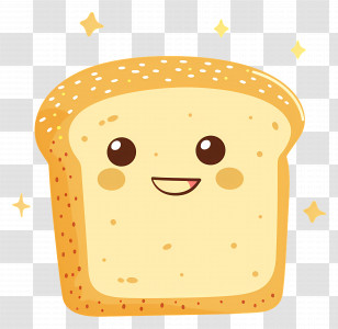 Cute Bread - Smiling Cartoon Bread Slice Transparent PNG