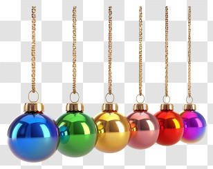 Christmas Ornament - Colorful Christmas Ornaments Hanging Transparent PNG