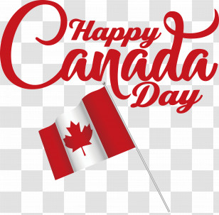Canada Logo Red Flag Line Transparent PNG