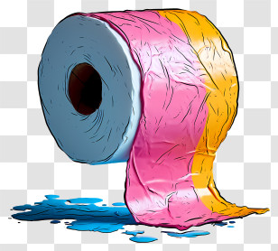 Multicolored Paints Toilet Tissue - Colorful Toilet Paper Roll For Bathroom Hygiene Transparent PNG