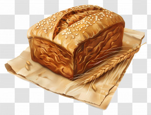 Whole Wheat Bread - Wholegrain Bread Loaf With Wheat Transparent PNG