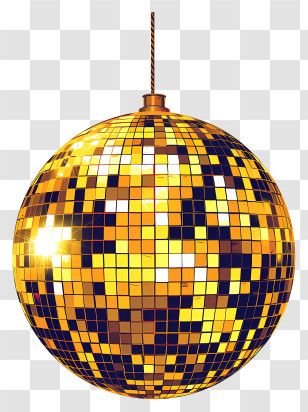 Disco Ball - Gold Disco Ball Party Decoration Transparent PNG
