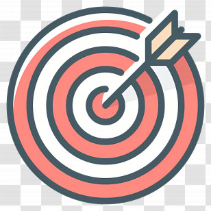 Dart Board - Illustration Of Bullseye With Arrow Transparent PNG