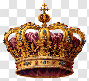 Crown - Exquisite Golden Crown With Details Transparent PNG