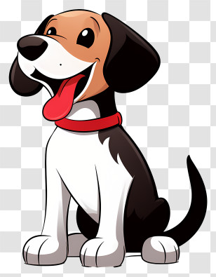 Cute Puppy - Happy Cartoon Dog Illustration With Red Collar Transparent PNG