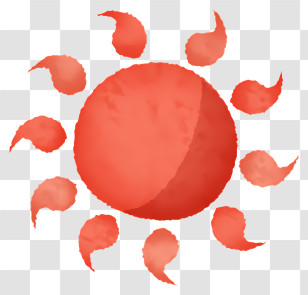Clipart - Red Sun With Rays Transparent PNG