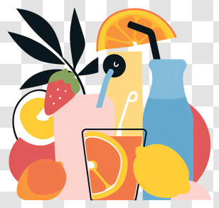 Drinks - Fruit Drinks With Straw Transparent PNG