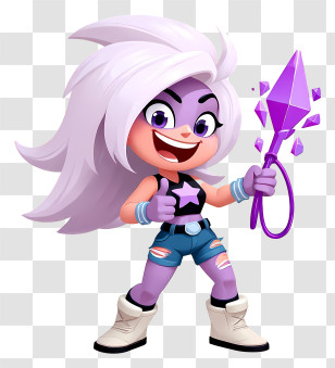 Amethyst - Purple Magical Girl With Crystal Transparent PNG