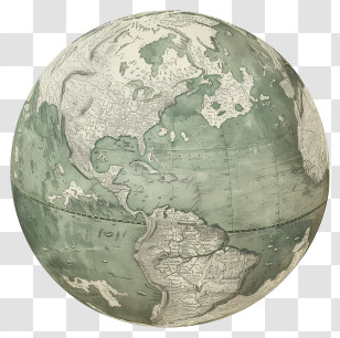 Globe - Vintage Globe Illustration Of Earth Transparent PNG