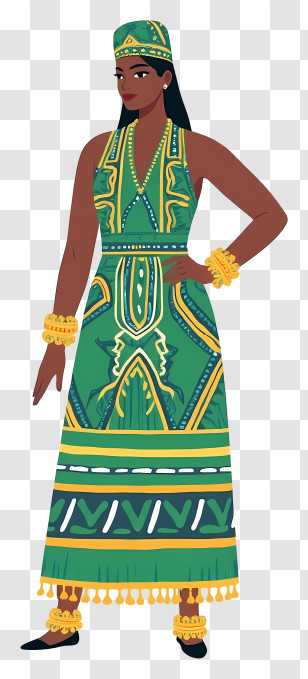 South Africa People - Person In Green Traditional Dress Transparent PNG